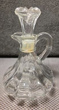 Vintage Anchor Hocking Oil / Vinegar Cruet w/ Stopper Clear Glass